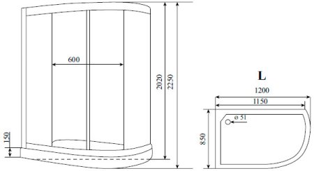 Душевая кабина Timo Comfort T-8802 P L C 