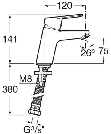 Смеситель для раковины Roca Alfa 5A3L25C0M Хром 