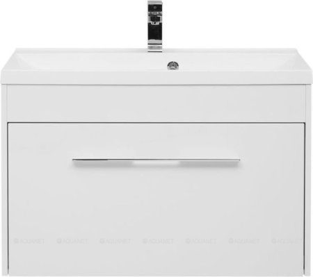 Тумба с раковиной Aquanet Августа 90 белый (ручка хром, раковина Нота) 