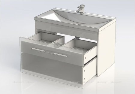 Тумба с раковиной Aquanet Августа 90 белый (ручка хром, раковина Нота) 