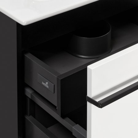 Тумба под раковину Roca Aneto 60 857429806 подвесная Белый глянец Черная матовая 