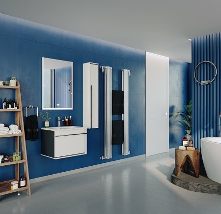 Тумба под раковину Roca Aneto 60 857429806 подвесная Белый глянец Черная матовая 