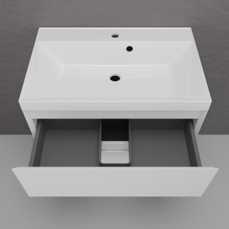 Тумба подвесная Style Line "Манхэттен 70" ЭМАЛЬ под ASTI 70 2 ящика PLUS белый матовый 