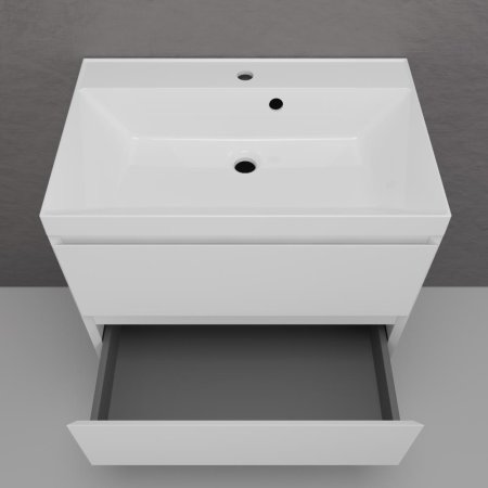 Тумба подвесная Style Line "Манхэттен 70" ЭМАЛЬ под ASTI 70 2 ящика PLUS белый матовый 