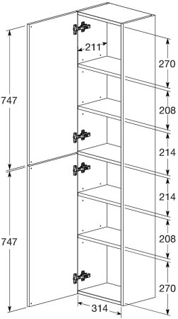 Шкаф пенал Roca The Gap 35 A857427806 подвесной Белый глянец 