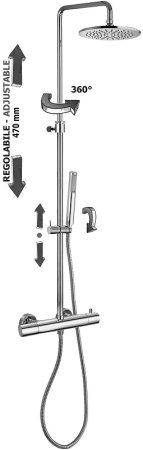 Душевая система Paffoni Mini Birillo ZCOL638KLIQCR с термостатом Хром 