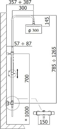 Душевая система Paffoni Mini Birillo ZCOL638KLIQCR с термостатом Хром 