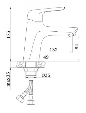 Смеситель для раковины GANZER THERESA GZ24011-С черный 