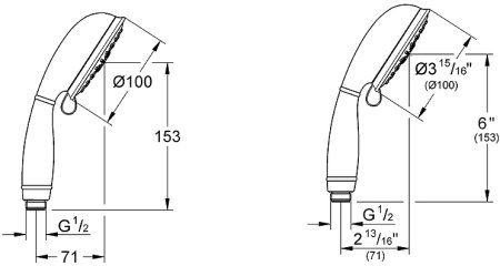 Ручной душ Grohe Tempesta New Rustic 27608001 Хром 