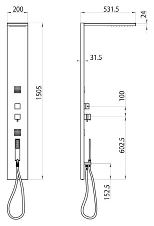 Душевая панель Bossini Manhattan Panel 4 Termostatico L00897 хром 