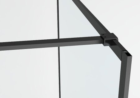 Душевая перегородка Abber AG60100B 100x200 профиль Черный стекло прозрачное 