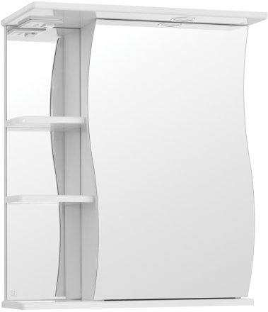 Зеркальный шкаф Style Line Эко Волна 60 С с подсветкой Белый глянец 