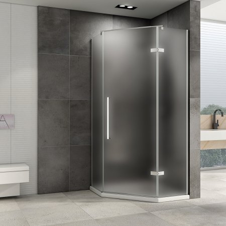 Душевой уголок Abber Ewiges Wasser 80x80 AG05080M профиль Хром стекло матовое 