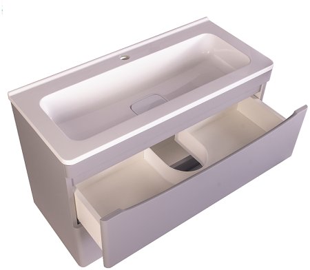 Тумба под раковину Style Line Бергамо 80 СС-00002323 подвесная Серая антискрейч 