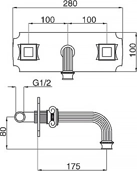 Смеситель Cezares Olimp BLS2 02 O для раковины 