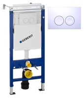 Система инсталляции для унитазов Geberit Duofix Delta Платтенбау 458.162.11.1 4 в 1 с кнопкой смыва