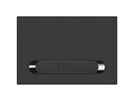 Кнопка смыва Cersanit Estetica 64112 черная матовая, рамка хром 