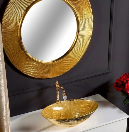 Зеркало Boheme NeoArt Shine 82 528-G light с подсветкой Золото глянец 