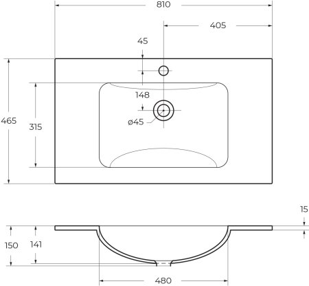 Стеклянная раковина BelBagno BB810/465-LV-VTR-BL 