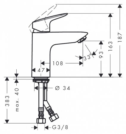 Смеситель Hansgrohe Logis 71107000 для раковины 
