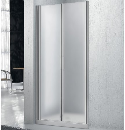 Душевая дверь BelBagno Sela 100 SELA-B-2-100-P-Cr профиль Хром стекло рифленое 