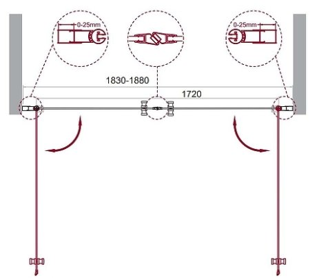 Душевая дверь BelBagno Etna 190 ETNA-B-2-190-C-Cr профиль Хром стекло прозрачное 