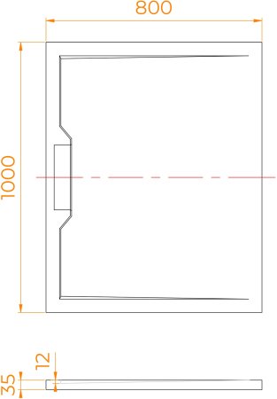 Душевой поддон прямоугольный RGW STE MB Черный мрамор  800x1000 