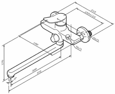 Смеситель для ванны AM.PM X-Joy F85A90000 универсальный Хром 