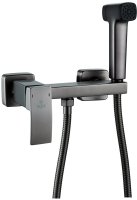 Гигиенический душ со смесителем Rose R1505T-1, оружейная сталь