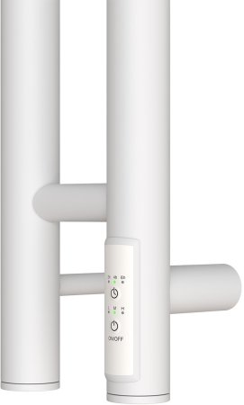 Полотенцесушитель электрический APEXTERMO Luna LN10111WM 1100x80 с крючками, белый матовый 