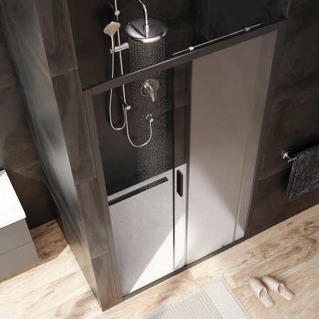 Душевая дверь AM.PM Gem Solo 110 W90G-110-1-195BM профиль Черный матовый стекло матовое-прозрачное 