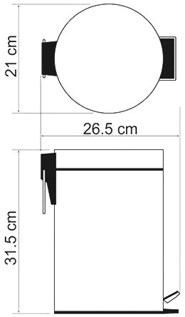Мусорное ведро WasserKRAFT Elbe K-7200 K-635BLACK 5 л 