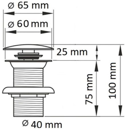 Донный клапан CeramaLux RD026 Черный матовый 