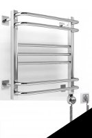 Полотенцесушитель электрический Вид 9/10 профильный 800х500 мм. Чёрный матовый