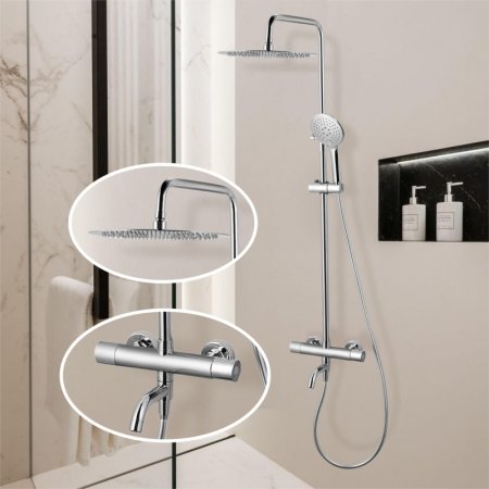 Душевая система Denberg LT-302 с термостатом Хром 