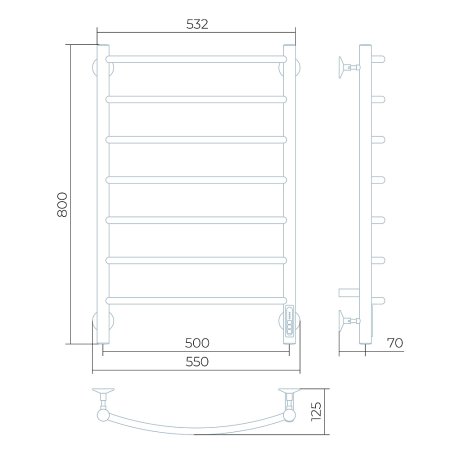 Полотенцесушитель электрический Larusso Классик П7 50х80 