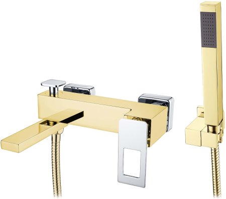 Смеситель для ванны Boheme Q 143-GCR Золото Хром 
