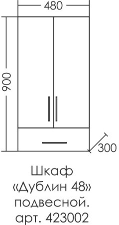 Шкаф для ванной комнаты навесной СаНта Дублин 48/90 