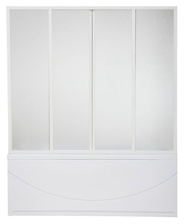 Шторка на ванну Bas Ахин, Мальта, Атланта, Нептун, Индика 4 ств., пластик 