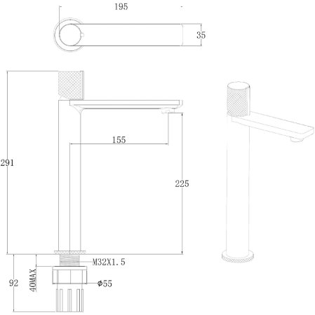 Смеситель для раковины Allen Brau Liberty 5.33002-31 Черный матовый 