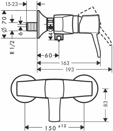 Смеситель для душа Hansgrohe Metropol Classic 31360090 Хром Золото 