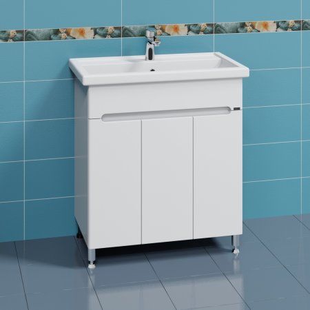 Тумба Санта Лондон 80 напольная 3 двери с умывальником Фостер 80 