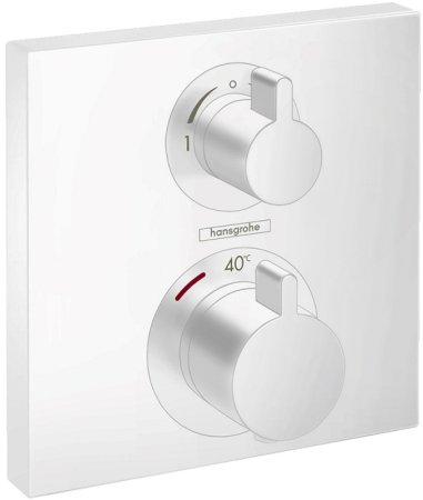 Смеситель для душа Hansgrohe Ecostat Square 15714700 с термостатом Белый матовый 