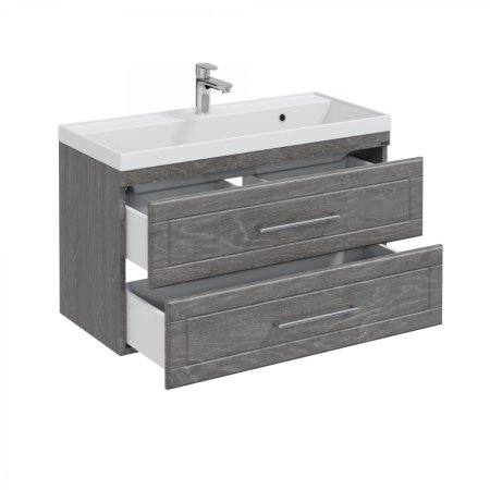 Тумба Санта Венера 100 дуб шале графит с умывальником Classic 100 