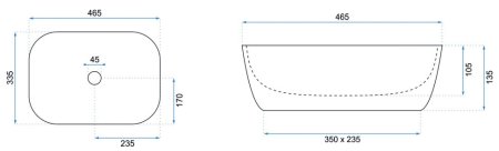 Раковина 46,5х33,5 см Rea Belinda REA-U5051 