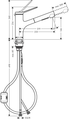 Смеситель для кухни Hansgrohe Zesis M33 74800800 Сталь 