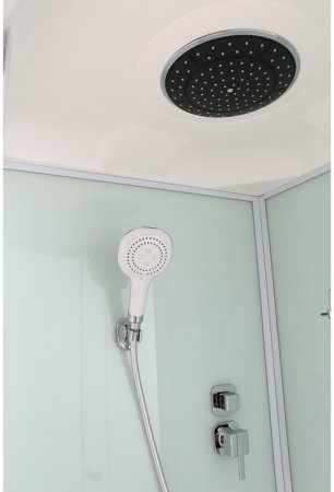 Душевая кабина Black&White Galaxy 80х80 8501800 профиль Серебристый хром задняя стенка Белая 