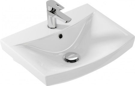 Тумба с раковиной Onika Харпер 50.10 белый глянцевый/ мешковина 