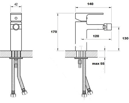 Смеситель для биде Bronze de Luxe Simple SW980 Хром 