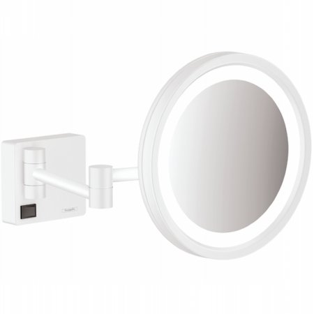 Косметическое зеркало Hansgrohe AddStoris 41790700 с подсветкой с увеличением Белое матовое 